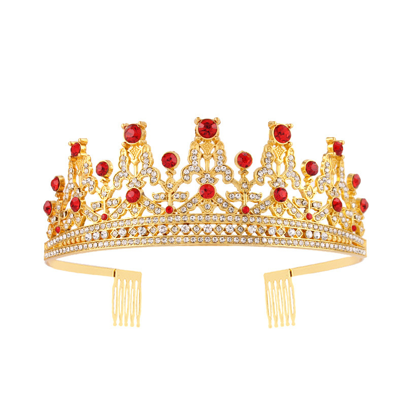 Metalna tiara s kristalima, oblik korone, elektroplating