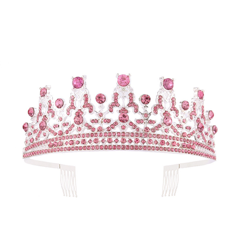 Metalna tiara s kristalima, oblik korone, elektroplating