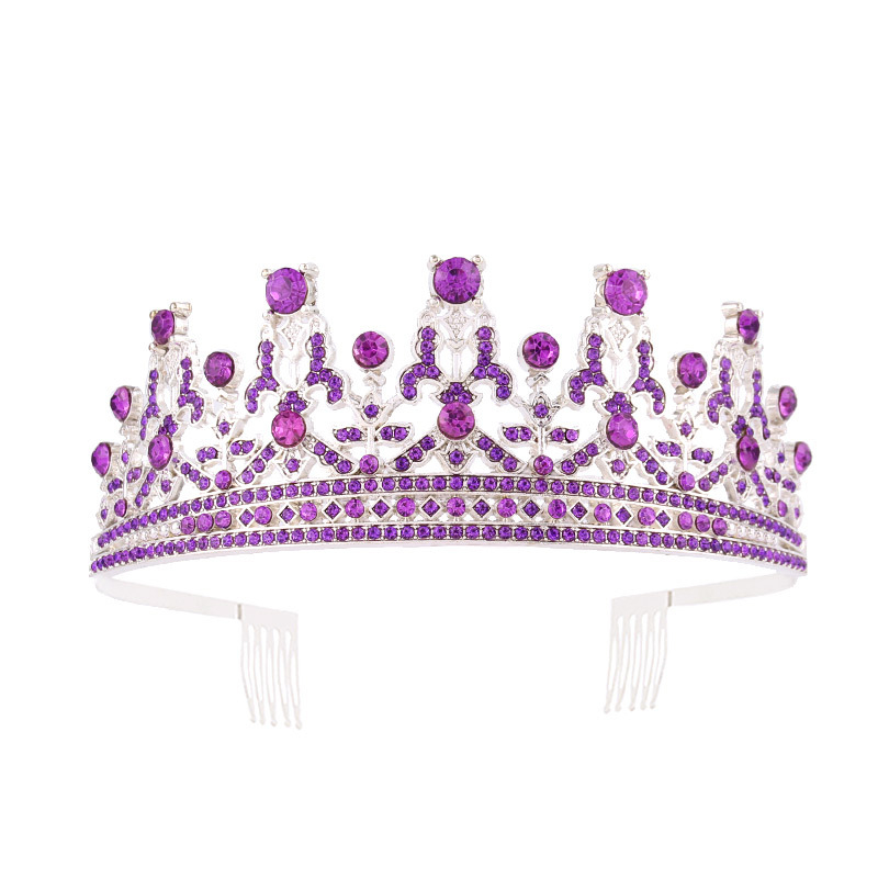Metalna tiara s kristalima, oblik korone, elektroplating