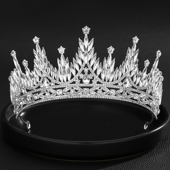 Crna vjenčana kruna za mladenku, luksuzna kruna princeze za rođendan, kraljica ljepote