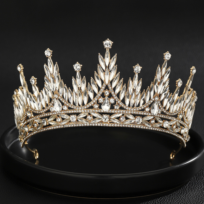 Crna vjenčana kruna za mladenku, luksuzna kruna princeze za rođendan, kraljica ljepote