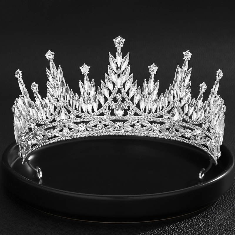 Crna vjenčana kruna za mladenku, luksuzna kruna princeze za rođendan, kraljica ljepote
