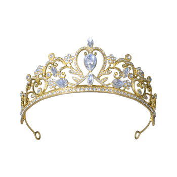 Nevjesta tiara s Rhinestone kristalima, legura, elektroplatiranje, oblik korona, vintage stil
