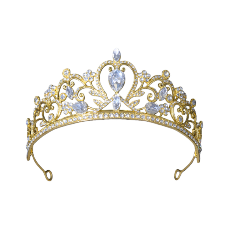 Nevjesta tiara s Rhinestone kristalima, legura, elektroplatiranje, oblik korona, vintage stil