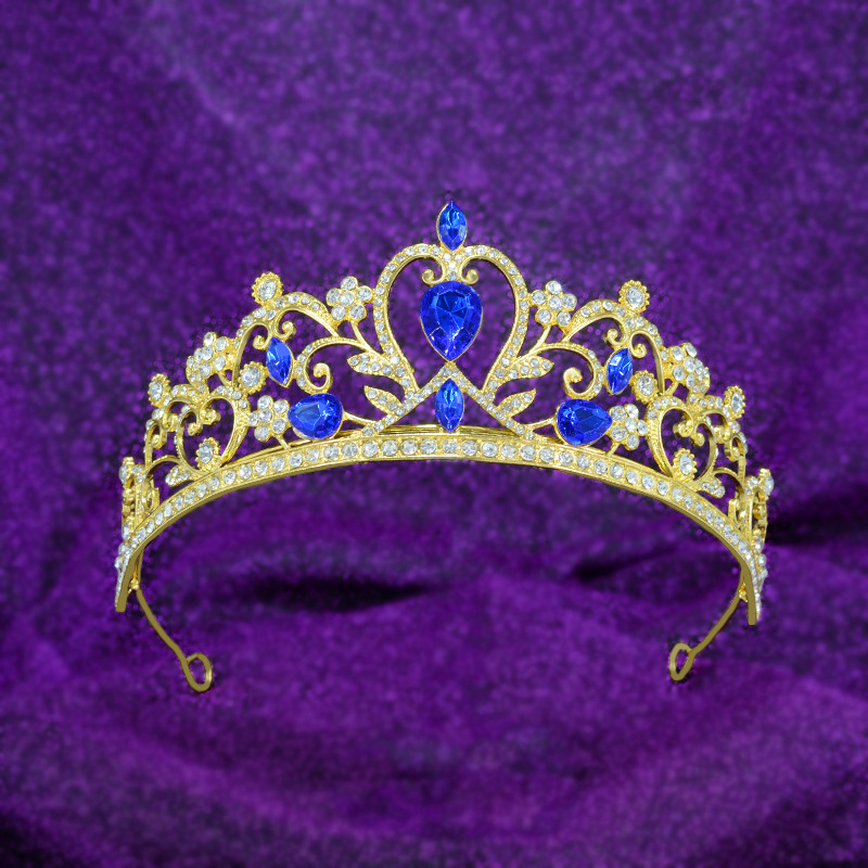 Nevjesta tiara s Rhinestone kristalima, legura, elektroplatiranje, oblik korona, vintage stil