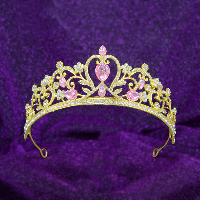 Nevjesta tiara s Rhinestone kristalima, legura, elektroplatiranje, oblik korona, vintage stil