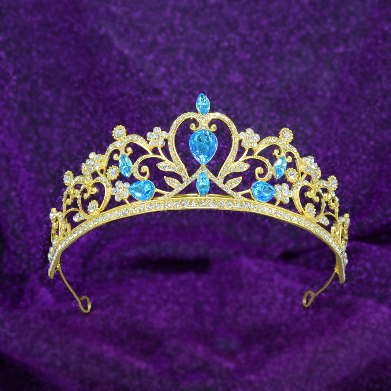 Nevjesta tiara s Rhinestone kristalima, legura, elektroplatiranje, oblik korona, vintage stil