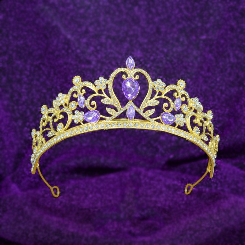 Nevjesta tiara s Rhinestone kristalima, legura, elektroplatiranje, oblik korona, vintage stil