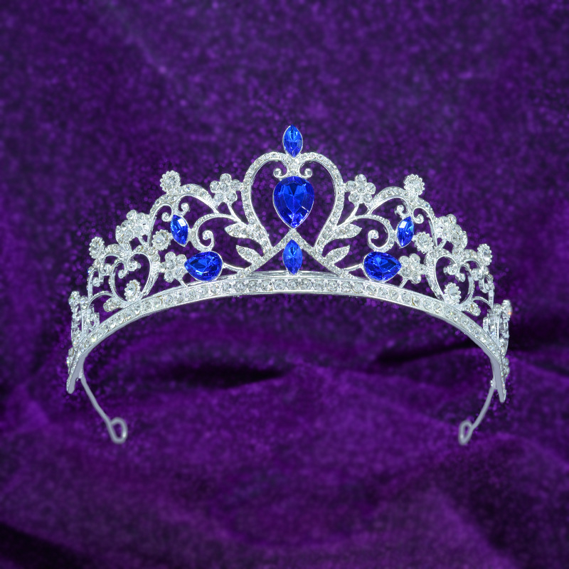 Nevjesta tiara s Rhinestone kristalima, legura, elektroplatiranje, oblik korona, vintage stil
