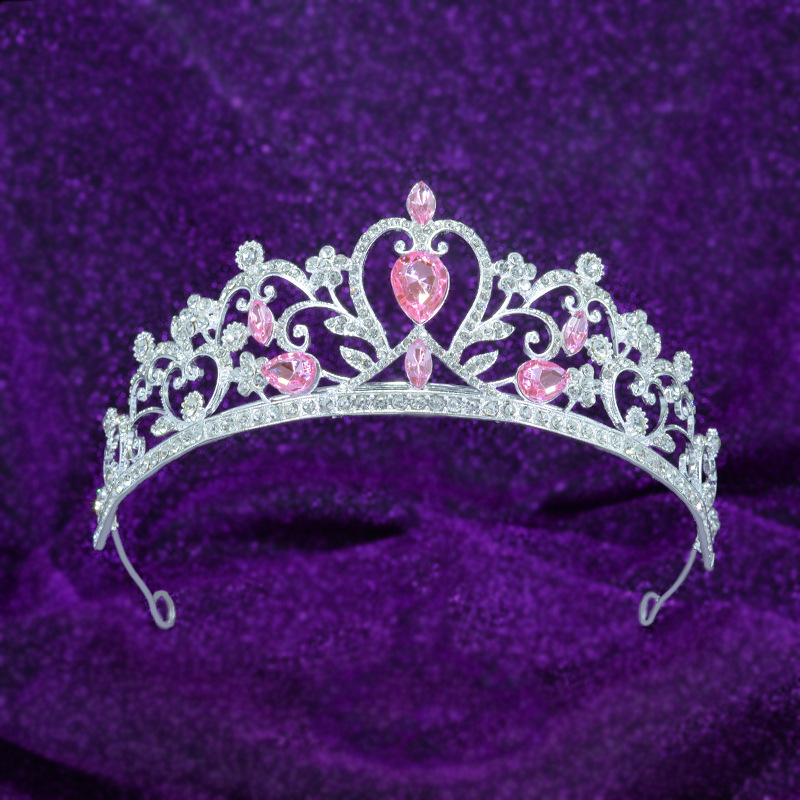 Nevjesta tiara s Rhinestone kristalima, legura, elektroplatiranje, oblik korona, vintage stil