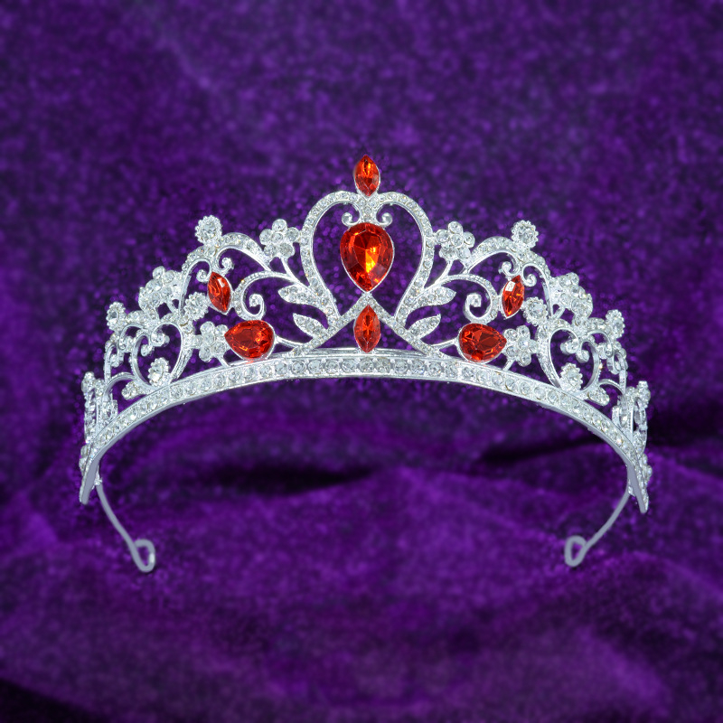 Nevjesta tiara s Rhinestone kristalima, legura, elektroplatiranje, oblik korona, vintage stil