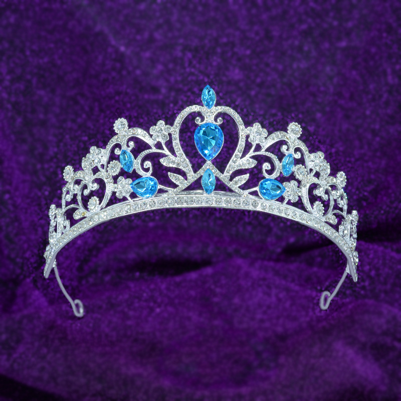 Nevjesta tiara s Rhinestone kristalima, legura, elektroplatiranje, oblik korona, vintage stil