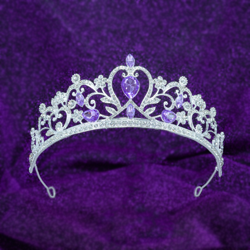 Nevjesta tiara s Rhinestone kristalima, legura, elektroplatiranje, oblik korona, vintage stil