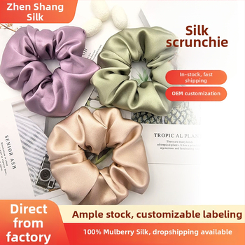 Elastic hair tie din mătase Mulberry Silk Hair Tie, buclă mare, stil coreean, lucrat manual în Suzhou, elasticitate ridicată | Material: Mătase | Brand: Zhenshang | Origine: Suzhou | Stil: Versiune Coreeană