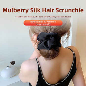 Elastic hair tie din mătase Mulberry Silk Hair Tie, buclă mare, stil coreean, lucrat manual în Suzhou, elasticitate ridicată | Material: Mătase | Brand: Zhenshang | Origine: Suzhou | Stil: Versiune Coreeană