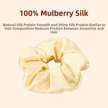 Elastic hair tie din mătase Mulberry Silk Hair Tie, buclă mare, stil coreean, lucrat manual în Suzhou, elasticitate ridicată | Material: Mătase | Brand: Zhenshang | Origine: Suzhou | Stil: Versiune Coreeană