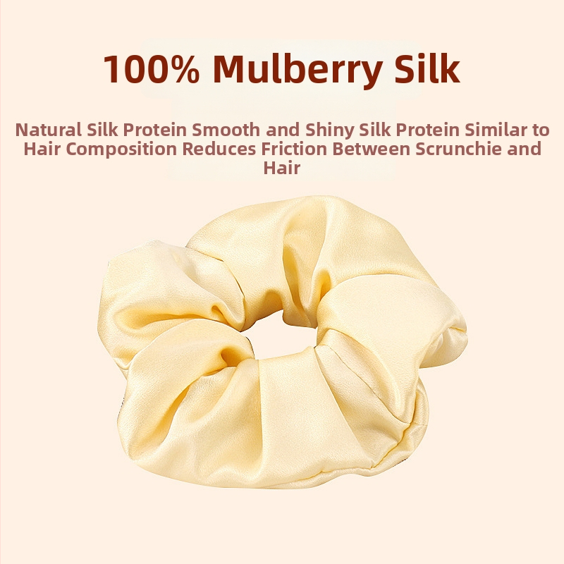 Elastic hair tie din mătase Mulberry Silk Hair Tie, buclă mare, stil coreean, lucrat manual în Suzhou, elasticitate ridicată | Material: Mătase | Brand: Zhenshang | Origine: Suzhou | Stil: Versiune Coreeană