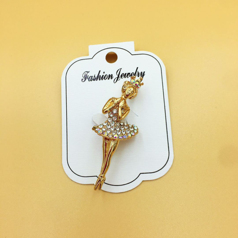 Broš s likom crtanog – slatka baletna djevojčica, legura, model 0401-4