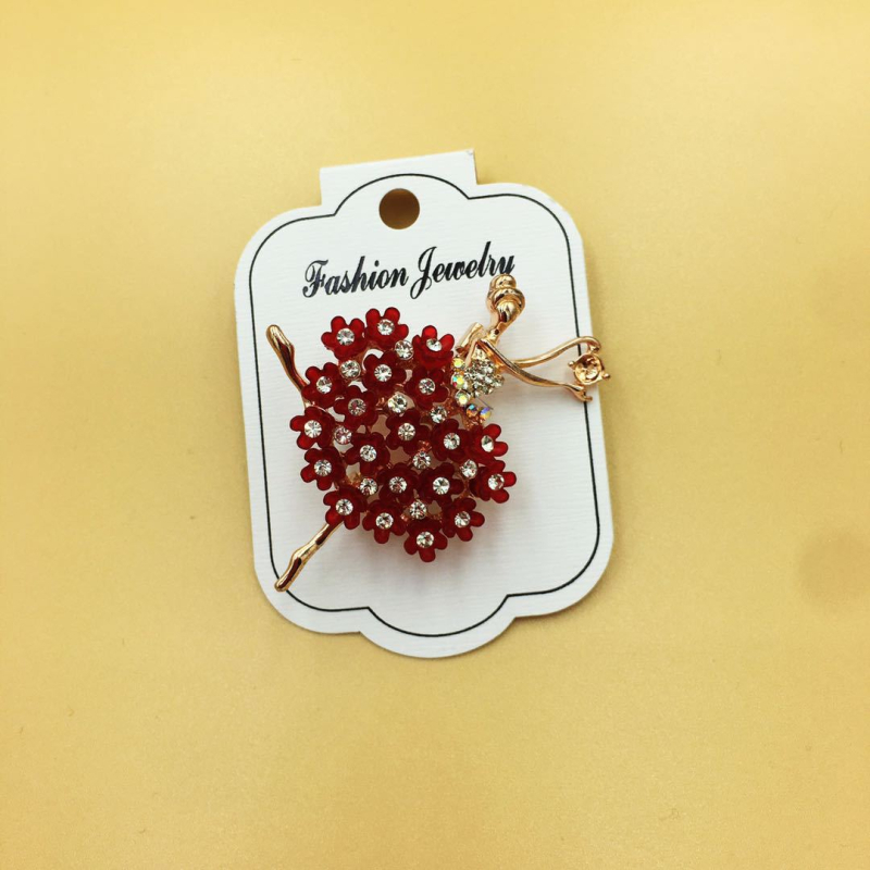 Broš s likom crtanog – slatka baletna djevojčica, legura, model 0401-4