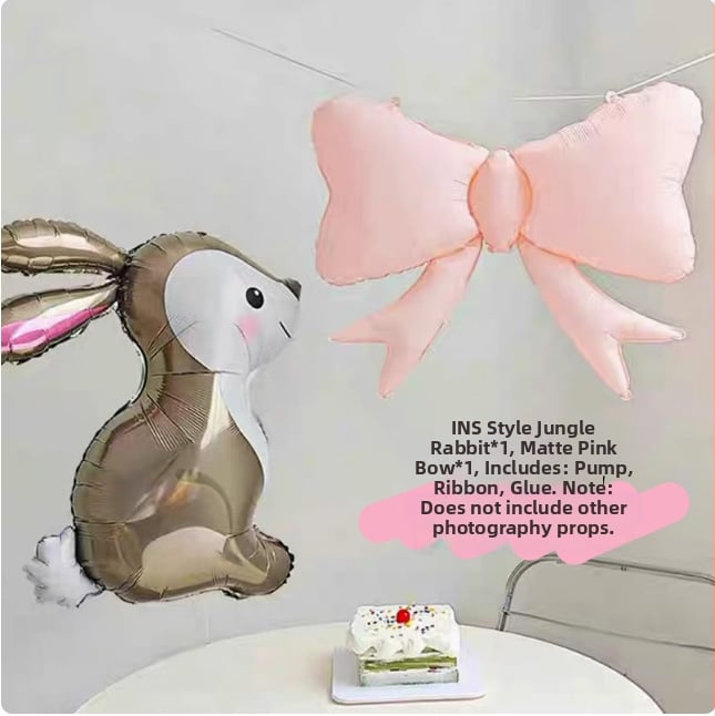 Dekoratiivsed õhupallirekviziidid loomakujuliste karikatüüpidega, alumiiniumfooliumist, trükitud logoga