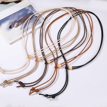 Γυναικεία λεπτή ζώνη από συνθετικό δέρμα με σχέδιο σκοινιού, ρυθμιζόμενος μακρύς ιμάντας για φορέματα και πουκάμισα, μεταλλική αγκράφα από κράμα, κλείσιμο με snap, πλάτος κάτω από 2 cm