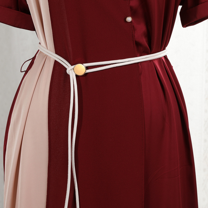 Γυναικεία λεπτή ζώνη από συνθετικό δέρμα με σχέδιο σκοινιού, ρυθμιζόμενος μακρύς ιμάντας για φορέματα και πουκάμισα, μεταλλική αγκράφα από κράμα, κλείσιμο με snap, πλάτος κάτω από 2 cm