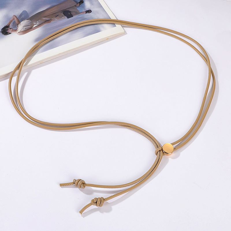 Γυναικεία λεπτή ζώνη από συνθετικό δέρμα με σχέδιο σκοινιού, ρυθμιζόμενος μακρύς ιμάντας για φορέματα και πουκάμισα, μεταλλική αγκράφα από κράμα, κλείσιμο με snap, πλάτος κάτω από 2 cm