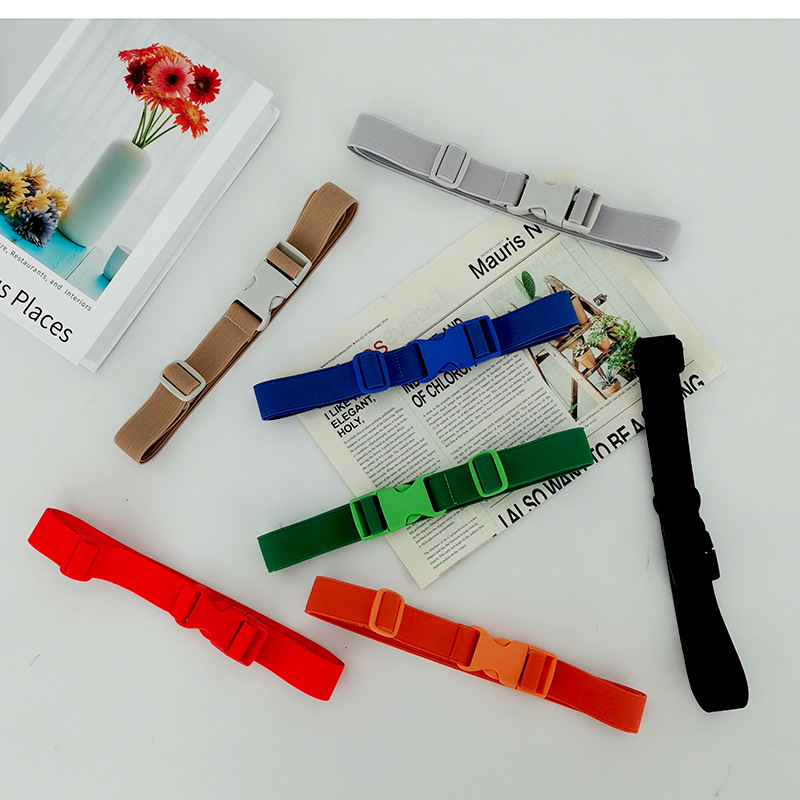 Curea elastică pentru copii din pânză, cu cataramă reglabilă din plastic, dreptunghiulară (material: pânză; cataramă: plastic; formă cataramă: dreptunghiulară; reglabil: da; pentru exterior)