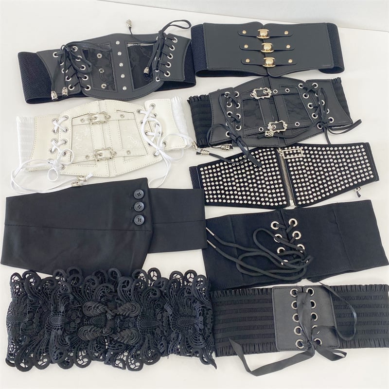 Vidukļa josta ar šņori, plata ķermeņa veidošanai, mākslīgā āda, sievietēm, rudens 2024