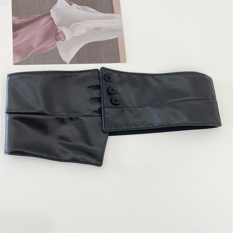 Vidukļa josta ar šņori, plata ķermeņa veidošanai, mākslīgā āda, sievietēm, rudens 2024