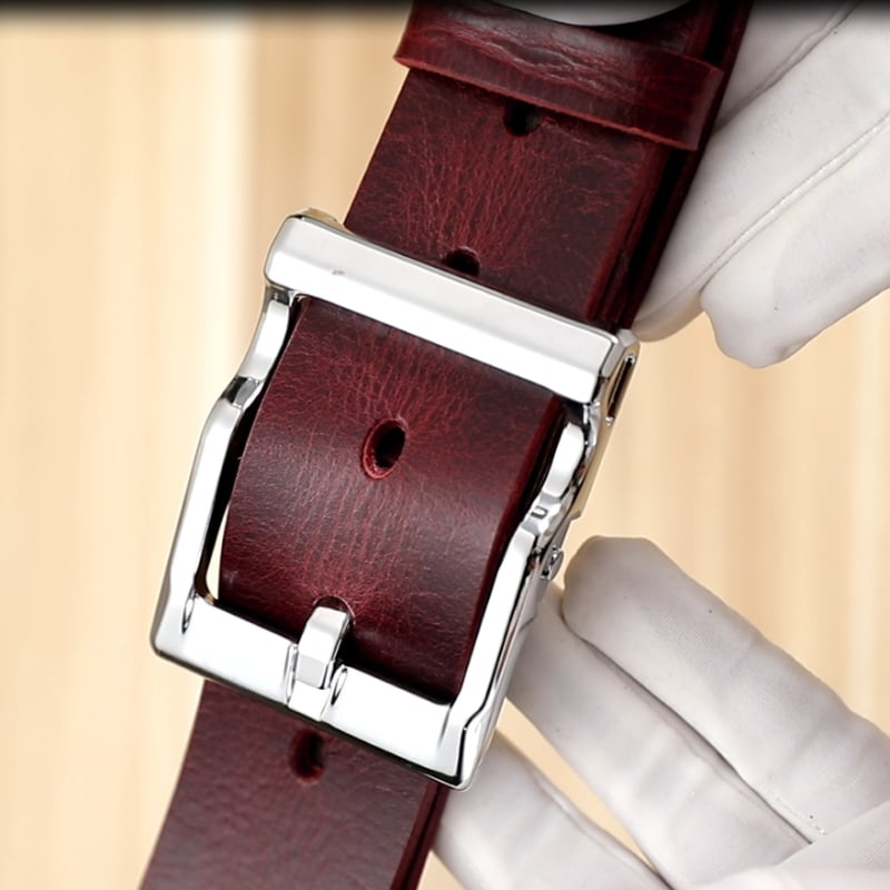 Meeste ehtne nahast vöö, alloy sprādze, kinnitusega nupuga, kaubamärk L.RIDING PULO, äri-/universaalne minimalist stiil