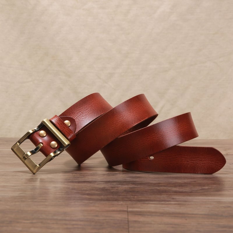 Meeste ehtne nahast vöö, alloy sprādze, kinnitusega nupuga, kaubamärk L.RIDING PULO, äri-/universaalne minimalist stiil