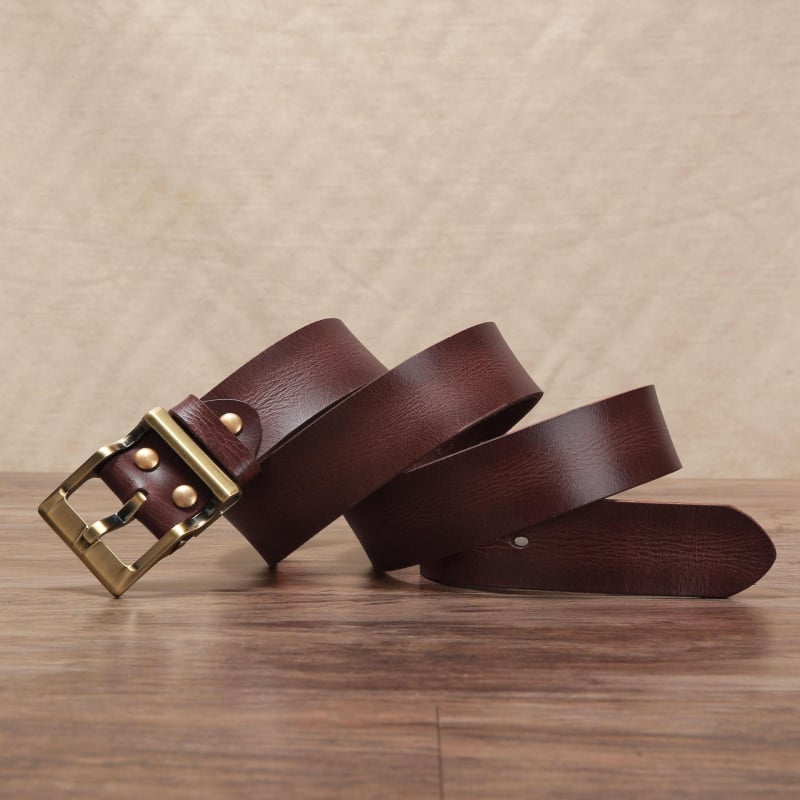 Meeste ehtne nahast vöö, alloy sprādze, kinnitusega nupuga, kaubamärk L.RIDING PULO, äri-/universaalne minimalist stiil