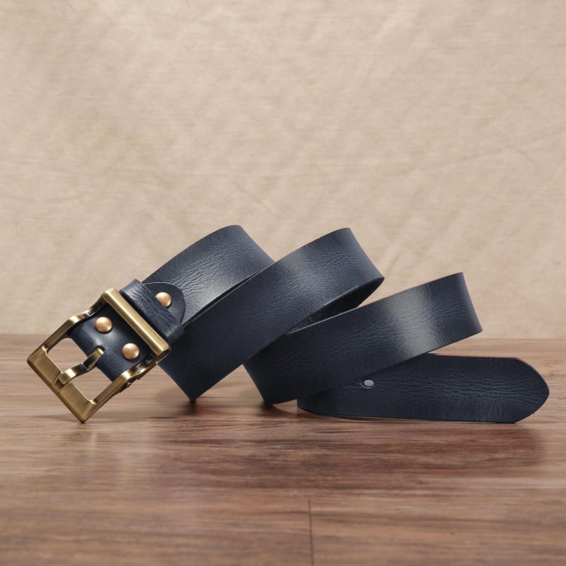 Meeste ehtne nahast vöö, alloy sprādze, kinnitusega nupuga, kaubamärk L.RIDING PULO, äri-/universaalne minimalist stiil