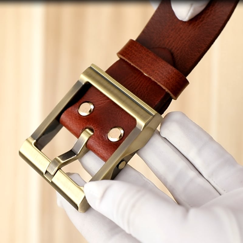 Meeste ehtne nahast vöö, alloy sprādze, kinnitusega nupuga, kaubamärk L.RIDING PULO, äri-/universaalne minimalist stiil