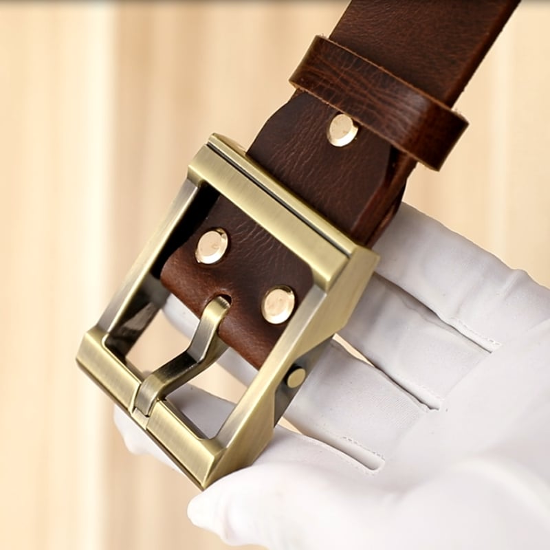 Meeste ehtne nahast vöö, alloy sprādze, kinnitusega nupuga, kaubamärk L.RIDING PULO, äri-/universaalne minimalist stiil
