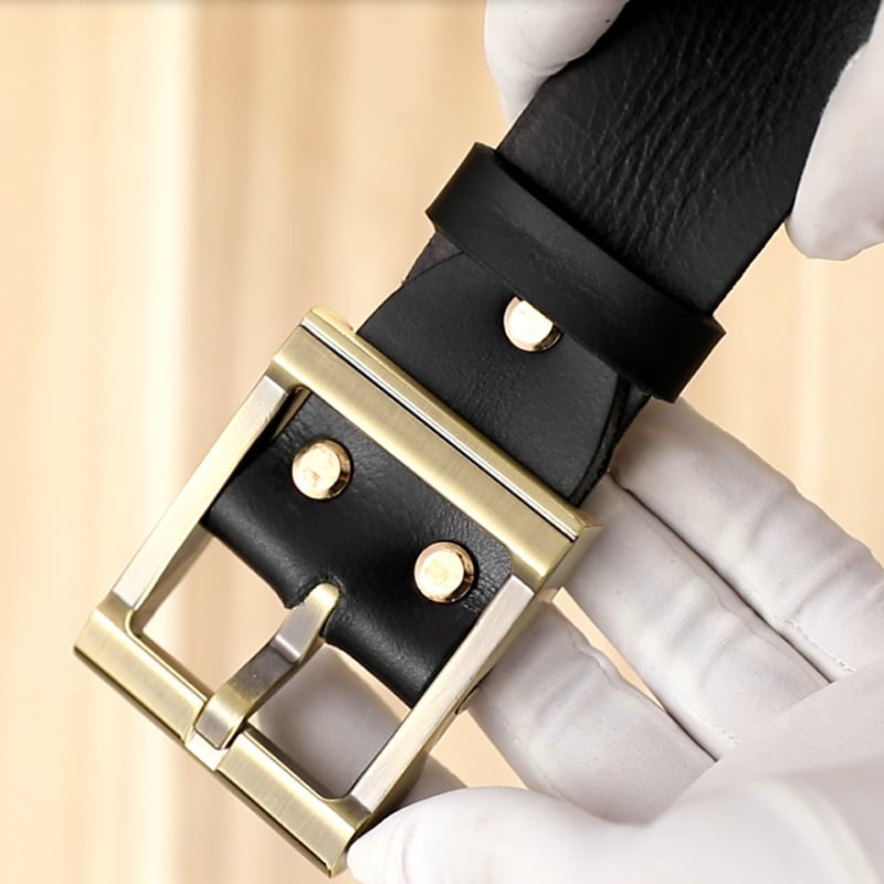 Meeste ehtne nahast vöö, alloy sprādze, kinnitusega nupuga, kaubamärk L.RIDING PULO, äri-/universaalne minimalist stiil