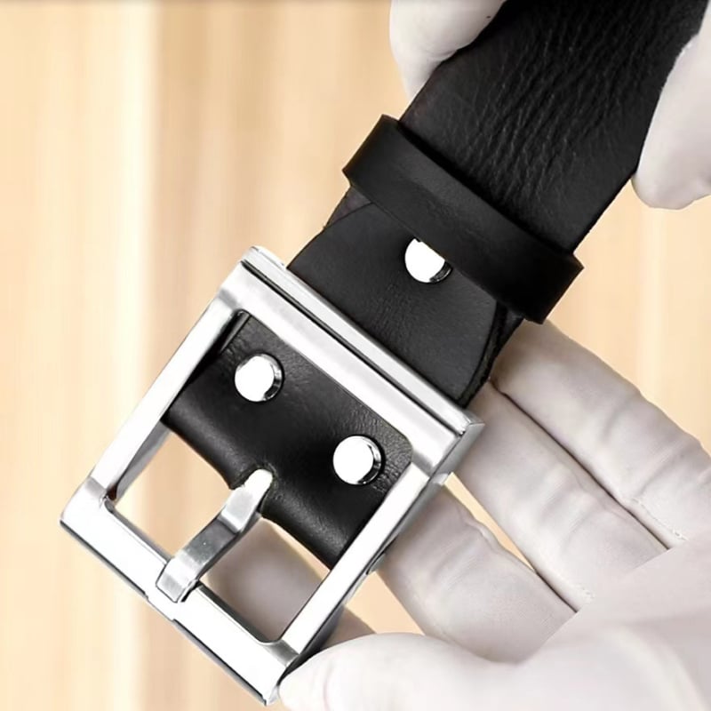 Meeste ehtne nahast vöö, alloy sprādze, kinnitusega nupuga, kaubamärk L.RIDING PULO, äri-/universaalne minimalist stiil