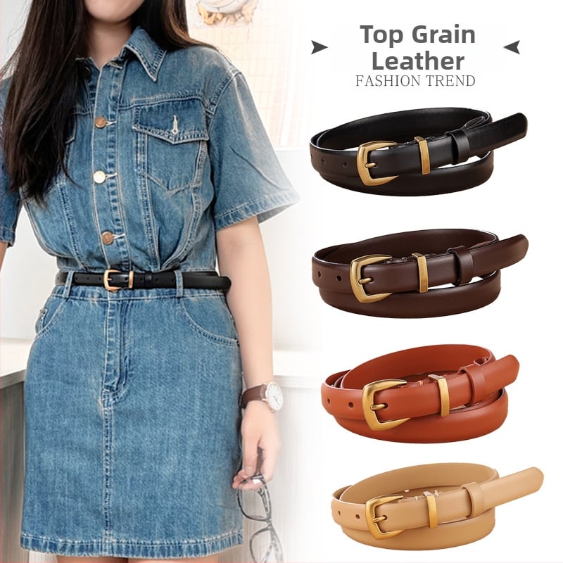 Naiste nahast vöö, esimese kihiga vasikakarva nahk, segatud pannal, nõel-pannal, kitsas laius (<2 cm)