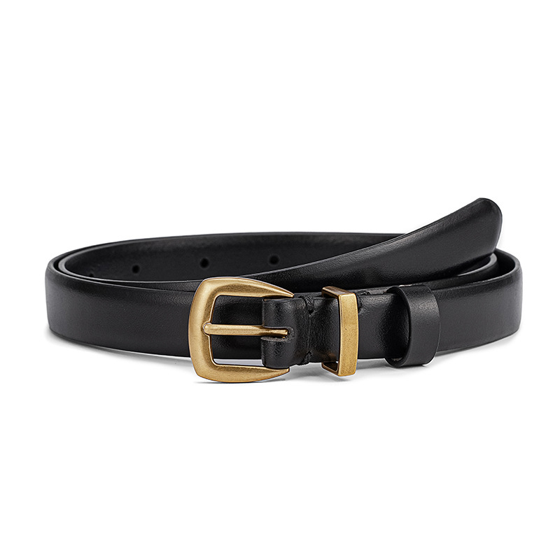 Naiste nahast vöö, esimese kihiga vasikakarva nahk, segatud pannal, nõel-pannal, kitsas laius (<2 cm)