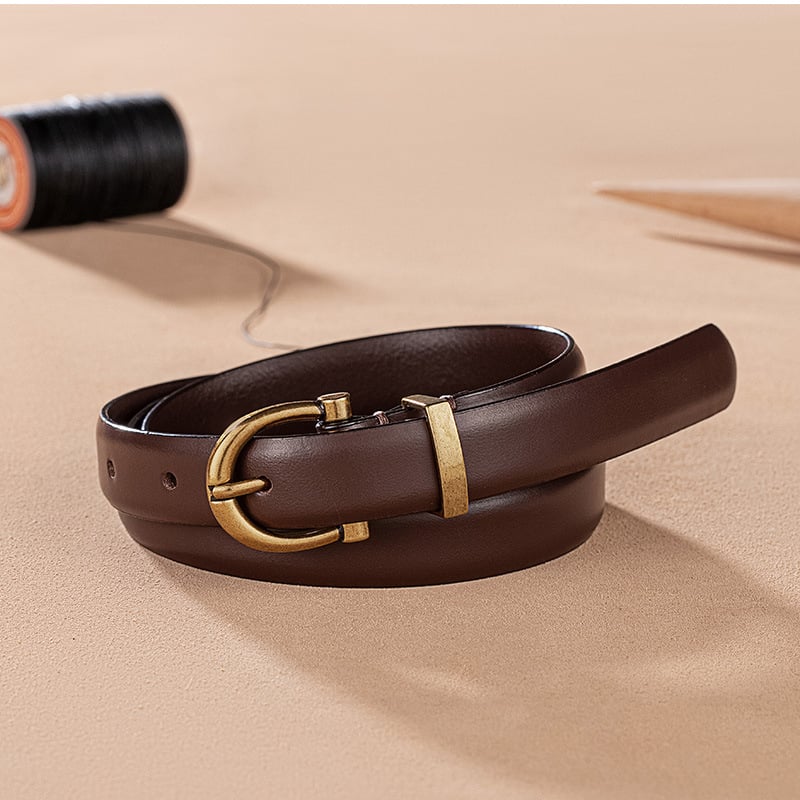 Naiste nahast vöö, esimese kihiga vasikakarva nahk, segatud pannal, nõel-pannal, kitsas laius (<2 cm)