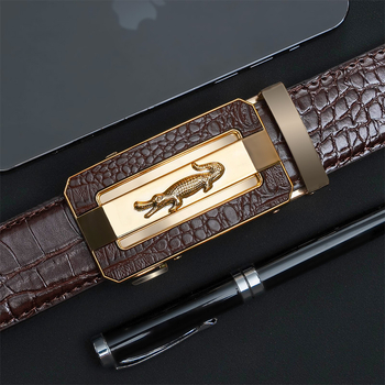 Meeste kunstnahast vöö krokodillimustriga ja automaatse kinnitusega, raudkinnitus, 2–4 cm laius, mitmekülgne stiil, suvi 2024