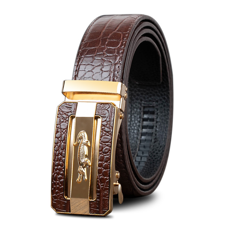 Meeste kunstnahast vöö krokodillimustriga ja automaatse kinnitusega, raudkinnitus, 2–4 cm laius, mitmekülgne stiil, suvi 2024