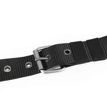 Meeste kanvasrihm pin-sõlmega, üle 4 cm laius, nailonmaterjal, klambri materjal: raud, elektroplaatimine