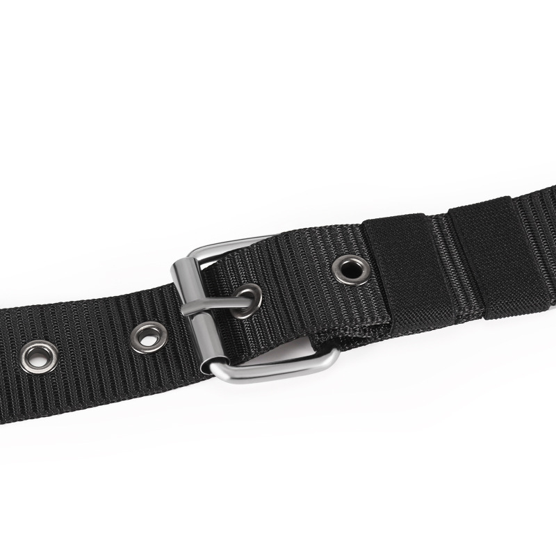Meeste kanvasrihm pin-sõlmega, üle 4 cm laius, nailonmaterjal, klambri materjal: raud, elektroplaatimine