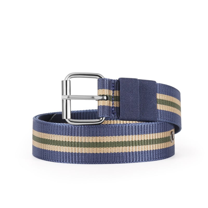 Meeste kanvasrihm pin-sõlmega, üle 4 cm laius, nailonmaterjal, klambri materjal: raud, elektroplaatimine