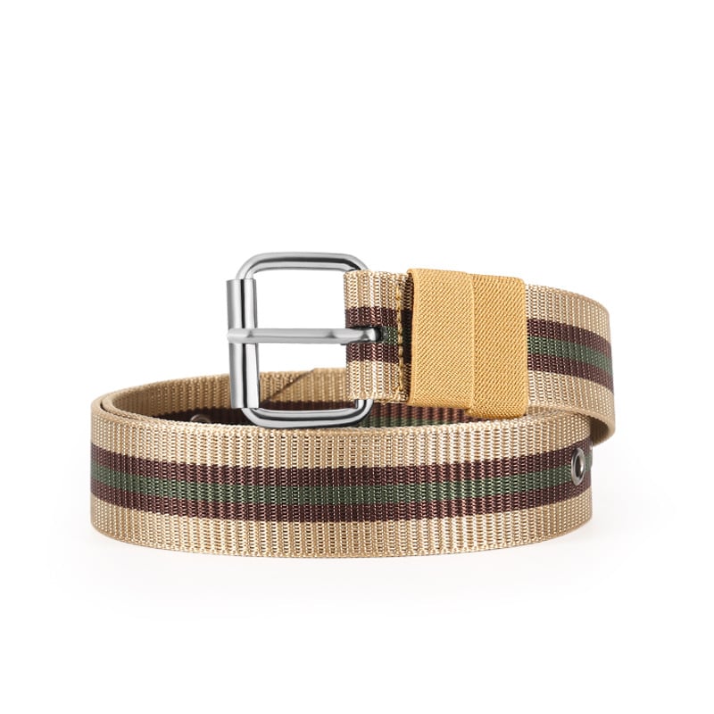 Meeste kanvasrihm pin-sõlmega, üle 4 cm laius, nailonmaterjal, klambri materjal: raud, elektroplaatimine