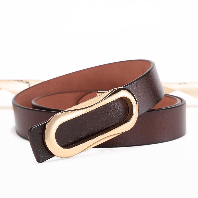 Naiste nahast vöö – õhuke, lihtne igapäevane stiil; kahekihiline veiselihast nahk; segust klamber; sujuv kinnitamine; lai 2–4 cm