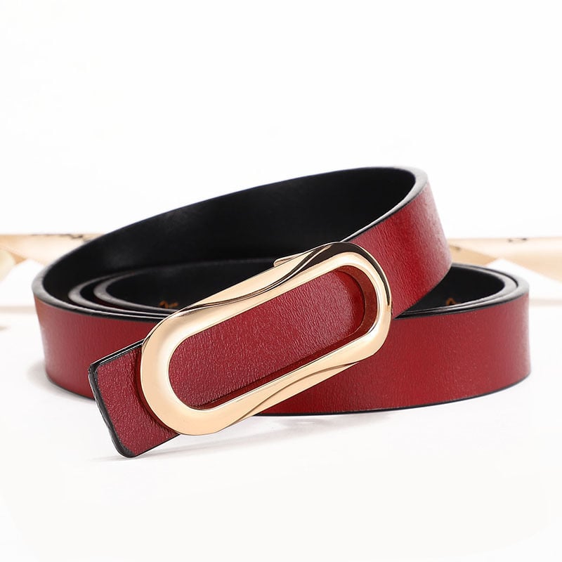 Naiste nahast vöö – õhuke, lihtne igapäevane stiil; kahekihiline veiselihast nahk; segust klamber; sujuv kinnitamine; lai 2–4 cm