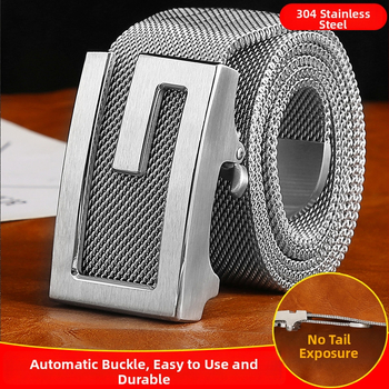 Meeste vöönsulg 304 roostevabast terasest, automaatne klõps, täismetallist disain, harjatud viimistlus, tänav stiil (Materjal: Metall; Klõps: Automaatne; Viimistlus: Harjatud; Stiil: Tänav/Isiksus/Unisex)